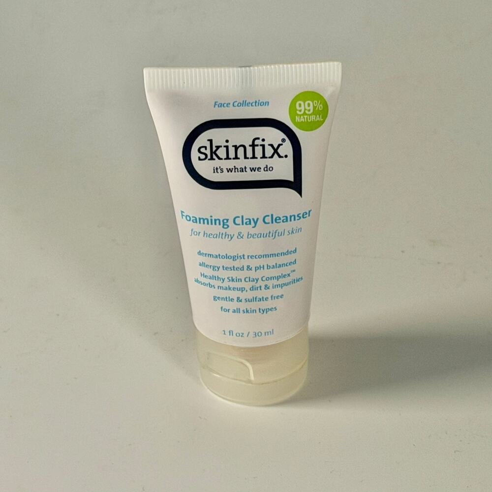 Skinfix Foaming Clay Cleanser Face Wash Natural Gentle Travel 1 fl oz 30ml New